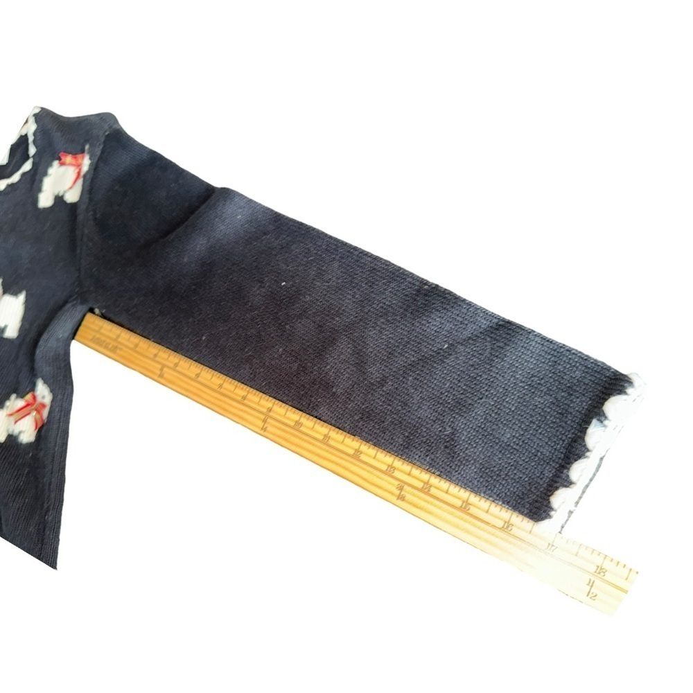 TALBOTS SWEATER CARDIGAN BLACK WHITE DOG WESTIE SCOTTISH TERRIER SIZE SP PETITE - Picture 10 of 15